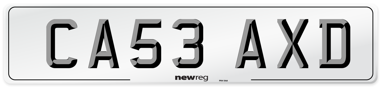 CA53 AXD Number Plate from New Reg